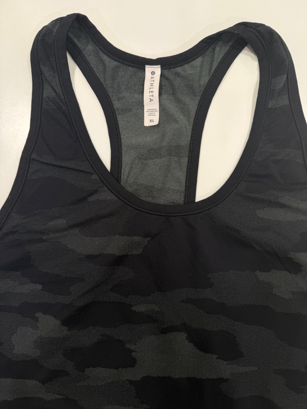 Athleta Black Camo Racerback Sports Tank size XL